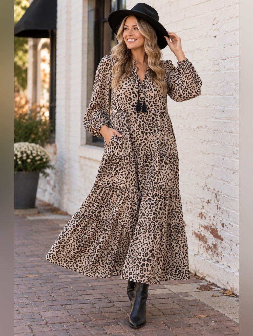 Mud Pie Ariana Leopard Print Tiered Maxi Dress Size Small NWOT